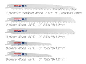 WORKPRO 32-Piece Reciprocating Saw Blade Set - Metal/Woodcutting Saw Blades, Pruner Saw Blades with Organizer Pouch