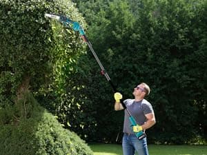 2-in-1 Cordless Pole Saw & 8'' Mini Chainsaw,Forest Ranger Approved Electric Handheld Chain Saw with 2× 21V 4.0Ah Rechargeable Batterie&Charger, Auto Oiling Multi-Angle,Max 16Ft Saw for Tree Trimming