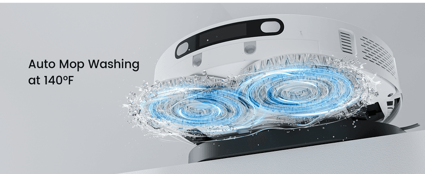 Robot Vacuum with All-in-One Station, Dual Mops with 12 mm Auto-Lift and Carpet Detection, Auto Dust Collection, 6000 Pa Suction, 180 Mins Runtime, Auto Mop Washing & Drying