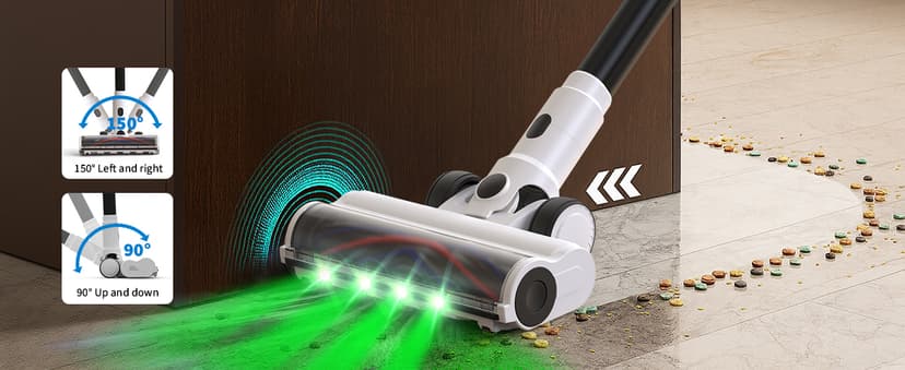 Cordless Vacuum Cleaner, 2 Batteries 110 Mins Runtime Vacuum Cleaners for Home, 550W 45KPA 15-in-1 Stick Vacuum with Charging Dock, Handheld Vacuum Cordless for Pet Hair Carpet Hardwood Floor