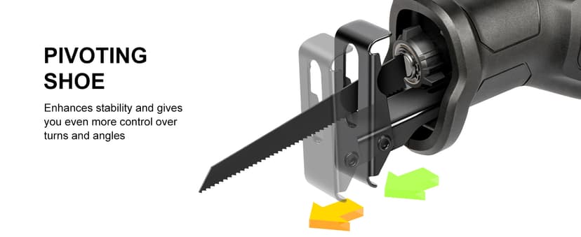 GALAX PRO 120V Reciprocating Saw, 6.0 Amp Variable Speed Corded Reciprocating Saw with1-1/8" Stroke Length, 2800RPM and 6" Max for Wood, Metal, PVC Pipe Cutting