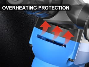 AZZUNO 1-1/4" SDS-Plus 15Amp Heavy Duty Rotary Hammer Drill, 4 Functions, for Drilling in Concrete, Brick and Stone, Includes Chisel and Drill Bits