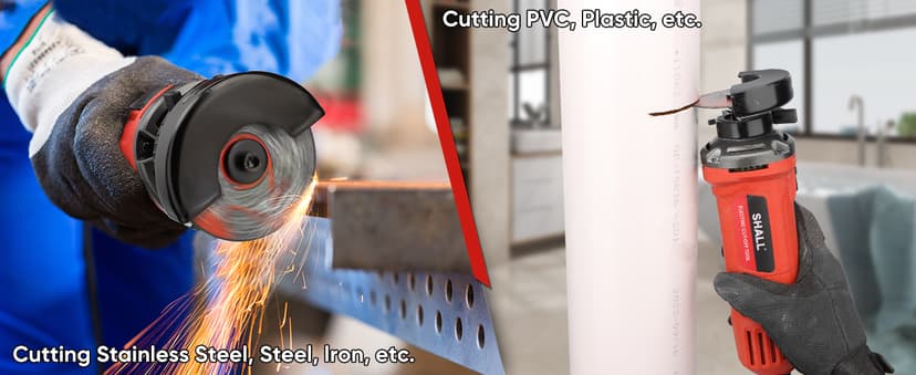 SHALL 3 Inch High-Speed Cut Off Tool, 3.5 Amp Metal Cutter Tool with 3Pcs Multifunctional Cut Off Wheels, 24000RPM Electricl Metal Cutting Tools for Steel, Inox, PVC