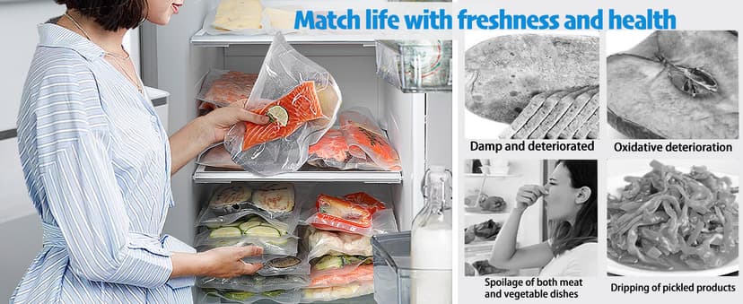 90Kpa Food Vacuum Sealer, Stainless Steel Vacuum Sealer Machine for Food with Double Heat Seal & Double Pump, Food Sealer Dry/Moist/Liquid Modes, Roll Storage and Cutter, Easy-Lock Handle and Clean