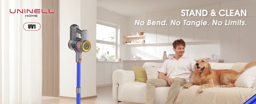 UNINELL HOME Cordless Vacuum Cleaner,45000Pa/450W Vacuum Cleaners for Home with 60Mins Runtime,Lightweight Anti-Tangle Stick Vacuum,Wall-Mount Charging,Vacuum Cordless with Attachments for Pet Hair