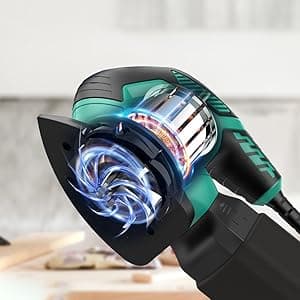 HYCHIKA Detail Sander, 14,000 OPM Compact Electric Sander Tool with 12 Pcs Sandpapers,Efficiency Dust Collection System,Suitable for Tight Spaces Sanding,Polishing,Removing Paint in Home Decoration