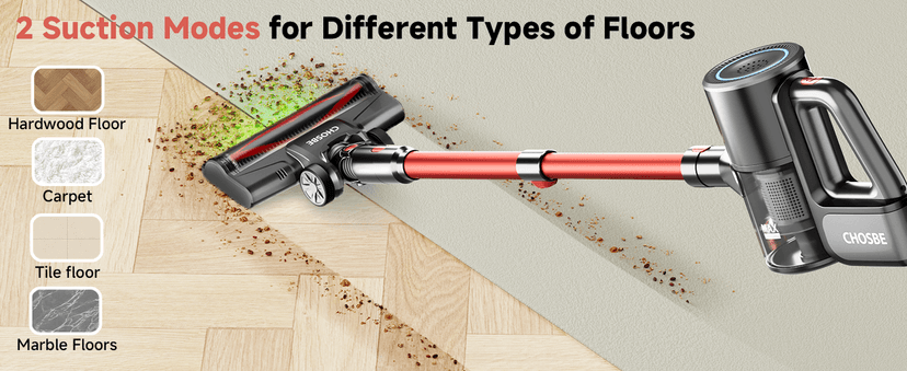 Cordless Vacuum Cleaner, 500W/40Kpa Stick Vacuum with 45Mins Runtime, Self-Standing Vacuum Cleaners for Home, Anti-Tangle, 1.5L Dust Cup, Rechargeable Vacuum for Hardwood Floor Carpet Pet Hair