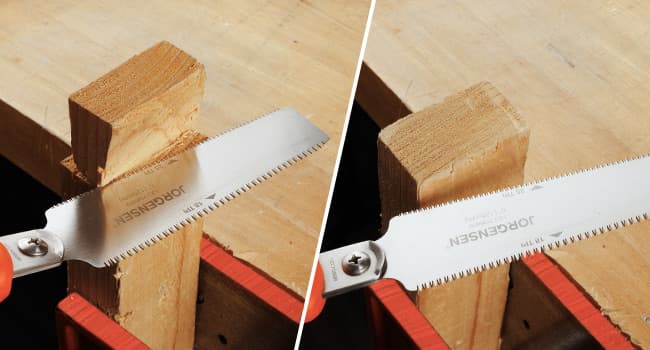 JORGENSEN Japanese Flush Cut Saw, 5 Inch Pro Double Edge Pull Saw, SK5 Flexible Blade Wood Handsaw, 18/25 TPI Blade with Soft Grip Handle for Hardwood & Softwood Woodworking, Wood Trim