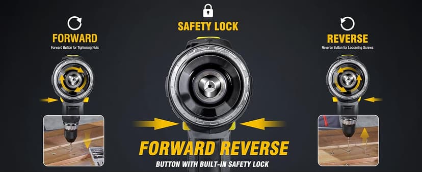 RIDA Cordless Drill Power Drill Cordless 20V 1/2'' Keyless Metal Chuck 355 In-lb(40N.m) Torque with 2.0AH Li-ion Battery & Fast Charger, Variable Speed, 25+1 Position and 22pcs Bits