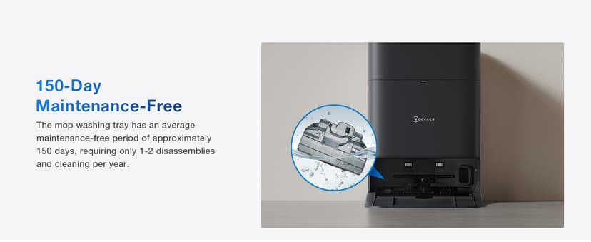 ECOVACS DEEBOT T80 Omni Robot Vacuum and Mop, 18,000Pa Suction, OZMO™ Roller Real-Time Mop Washing, Self-Emptying, Hot Air Drying, AI Navigation, Anti-Tangle Brush, for Pets, Carpets & Hard Floors