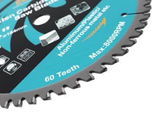 12 Inch 100 Teeth Aluminum and Non-Ferrous Metal Cutting Circular Saw Blade with 1 Inch Arbor, TCG Saw Blade for Thin Aluminum and Plastic