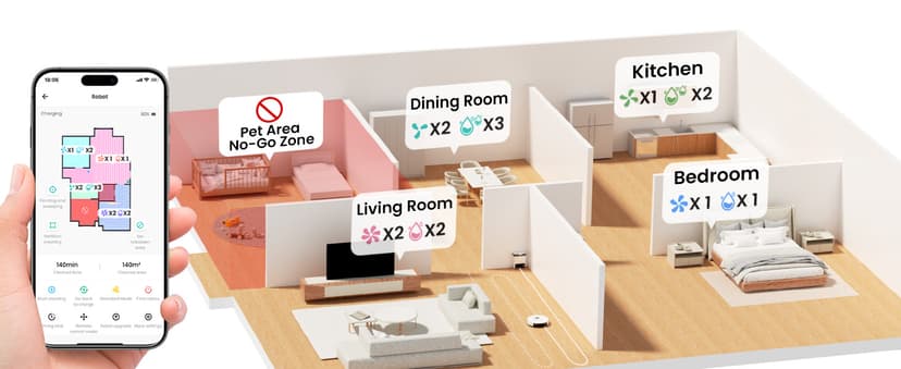 Lefant LiDAR Robot Vacuum and Mop,45-Day Self-Emptying,6000Pa Powerful Suction,Customized Cleaning,Home Mapping,140 Min Runtime,Roller Brush for Carpet,2.4G/5G WiFi/Alexa/APP/iWatch,M2 Plus