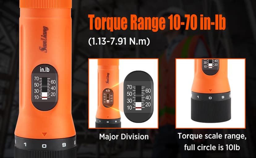 36Pcs Torque Screwdriver Wrench Driver Set 10-70 Inch Pounds lbs with 29 S2 Bits,5 Drive Sockets ,1/4" Socket Adapter for Maintenance,Tools, Bike Repairing and Mounting.