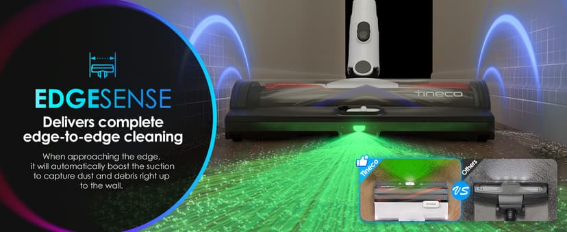 Tineco Pure ONE A50S Cordless Stick Vacuum Cleaner, 185W Suction,1L Larger Dustbin, 3DSense Power Brush, PureCyclone Tech, Easily Tackles Large Debris