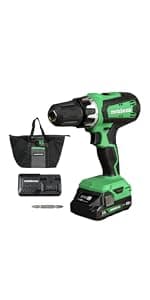 Metabo HPT 18V MultiVolt 1/2" Cordless Brushless Driver Drill Kit, High Power Drill Set with Bag, 2 Lithium-Ion Metabo Batteries and Charger, Compact Lightweight Power Driver, DS18DEX