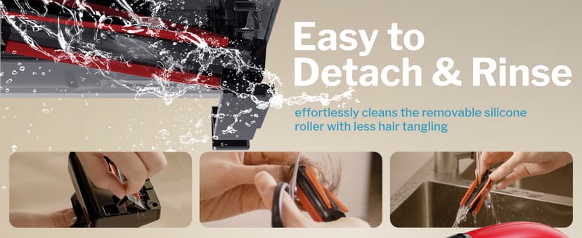 Pet Hair Handheld Vacuum Cordless, Car Vacuum Rechargeable with Reusable Filters, Motorized Brush and Multi-Accessories for Carpet, Couch & Stairs, Red, 17.0"X 4.6"X 6.6"