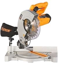 Hoteche 8-1/4-Inch Miter Saw 12.5A Sliding Compound Single Bevel Chop Saw with Laser and Blade for Wood and Metal Working