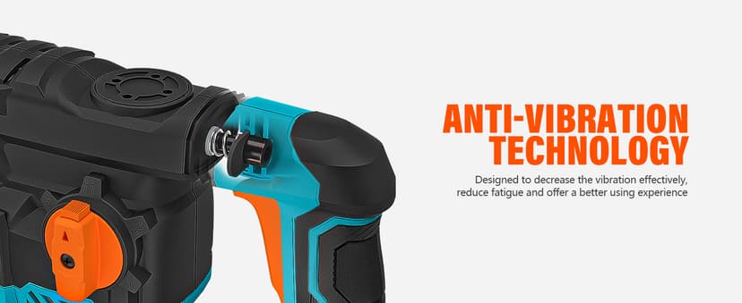 Berserker 1-1/4" SDS-Plus Rotary Hammer Drill with Vibration Control,Safety Clutch,12.5 Amp 4 Functions Corded Rotomartillo for Concrete-Including 3 Drill Bits,Flat Chisel,Point Chisel,Carrying Case