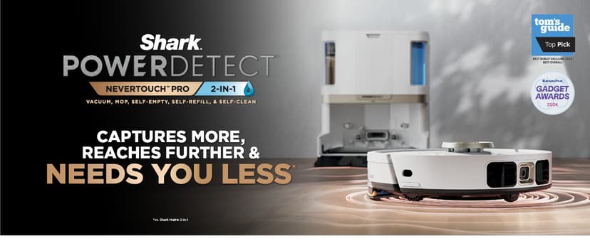 Shark Robot Vacuum & Mop Combo, PowerDetect NeverTouch Pro, Self-Emptying, Self-Refill with Self-Clean Pad Wash & Dry, 60-Day Debris Capacity, 30-Day Refill Tank, 5 PowerDetect Technologies, AV2800ZE