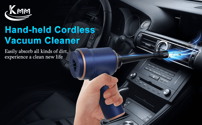 KMM Handheld Car Vacuum Cleaner, 9000Pa Vacuum Cleaner and Air Duster, 120W High Power Hand Held Vacuum with LED Light and Multi-Nozzles for Car, Home, Office, Pet