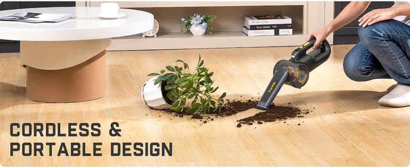 Fanttik Fold V10 Ultra Deluxe Handheld Vacuum Cordless, 17kPa Suction Power, Charging Base, Pivot Nozzle, Up to 35 Mins Runtime, Smart LED Display, Cordless Dustbuster Vacuum for Home, Car