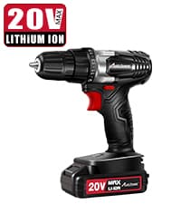 AVID POWER 20V MAX Lithium lon Cordless Drill, Power Drill Set with 3/8-Inch Keyless Chuck, Variable Speed, 16 Position and 22pcs Bits (Black)