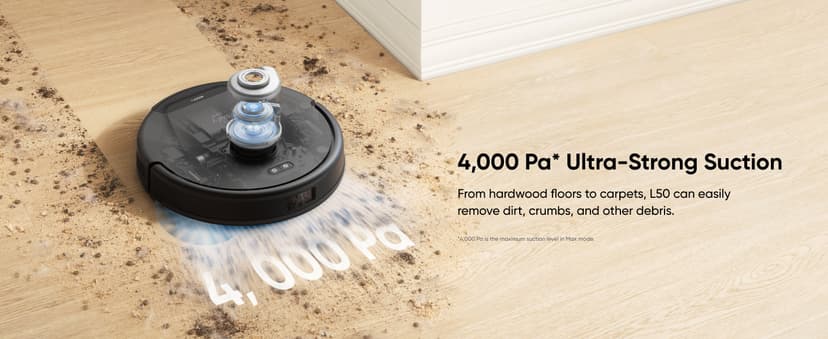 eufy Clean L50 SES with 60 Day Self-Empty Station, Multi-Floor Cleaning, Customizable Mapping,Up to 60 Days Hands-Free Cleaning