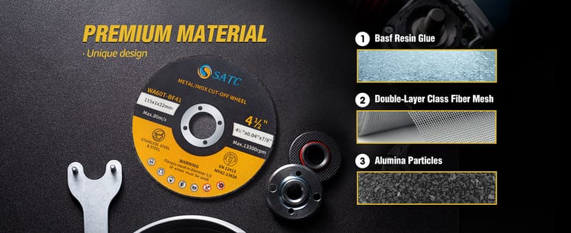 S SATC 4 1/2 Cut Off Wheel 50 PCS Cutting Wheels 4.5"x.040"x7/8" Angle Grinder Cutting Disc Ultra Thin Metal & Stainless Steel