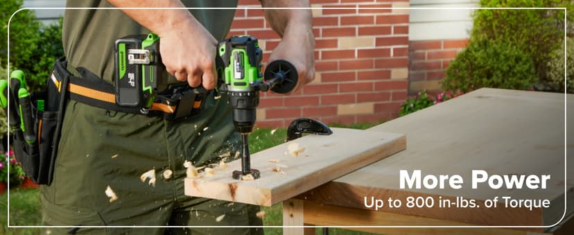 Greenworks 24V Cordless Brushless 800 in-lbs Drill/Driver, Professional Grade,21 Clutch, 4.0Ah USB-C Battery (24,000mAh Power Bank),65W USB-C Fast Charger(3-Port) and USB C to USB C Cable(3.3FT)