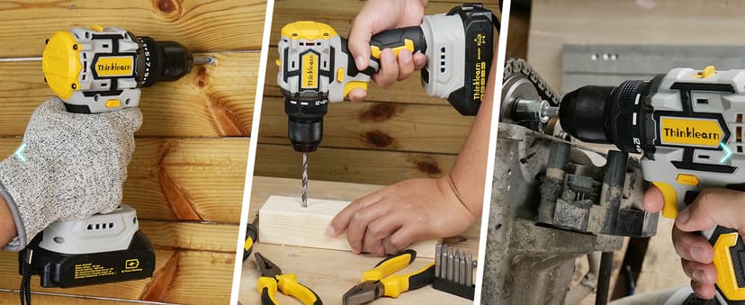 20V Brushless Drill Set, Cordless Power Drill with 2.0Ah Battery,119 PCS Combo Tool Kit for Men, 10mm 3/8" Keyless Chuck, 21+1 Torque Setting Power Tool Set for DIY Garden House Office Repair