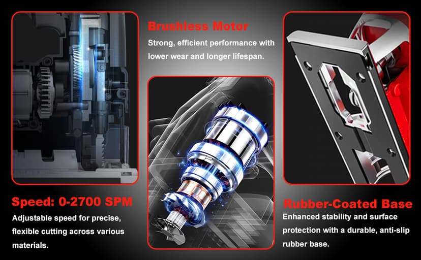 Cordless Jig Saw Compatible with Milwaukee 18V Battery, Brushless Jig Saw with 6pcs Blades, 4 Orbital Sets for Wood, Plastic and Metal Cutting (Tool Only, No Battery)