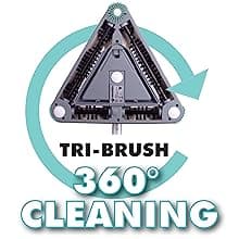 Zippi Sweeper Pro - 2025 New and Improved Lightweight Sweeper, Perfect for Short Carpet Hardwood and Tile, Triangular Design Allows for Sweeping in Corners, LED Light, 1 Hr Cleaning Time