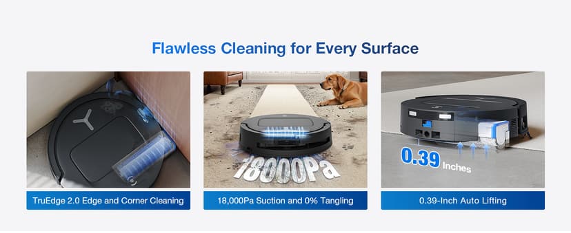 ECOVACS DEEBOT T80 Omni Robot Vacuum and Mop, 18,000Pa Suction, OZMO™ Roller Real-Time Mop Washing, Self-Emptying, Hot Air Drying, AI Navigation, Anti-Tangle Brush, for Pets, Carpets & Hard Floors