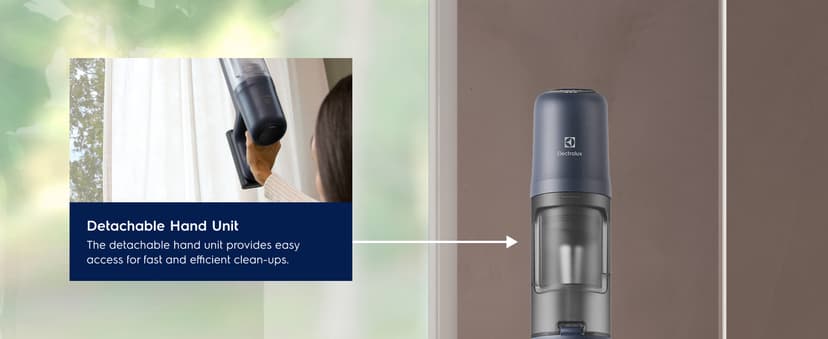 Electrolux Ultimate600 Cordless Stick Vacuum with PowerPro Bristle Nozzle and Larger Dust Bin Capacity, 50-Minute Run Time, 3 Power Modes, Denim Blue