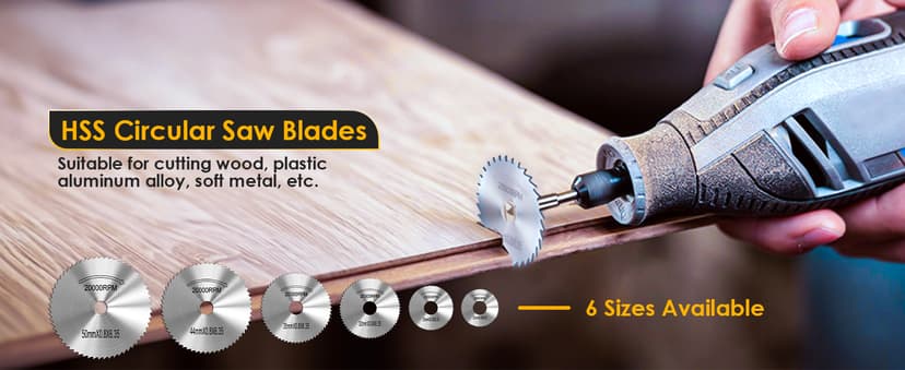 44pcs Cutting Wheel Set Compatible with Plastic for Rotary Tool, HSS Circular Saw Blades 6pcs, Resin Cutting Discs 20pcs, 545 Diamond Cutting Wheels 10psc with 2 Screwdrivers