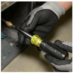 Klein Tools 32527 Multi-Bit Screwdriver / Nut Driver, 11-in-1 with Phillips, Slotted, Square, and Schrader Bits and Nut Drivers