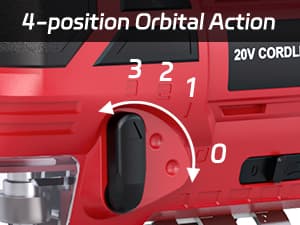 Jig Saw - 20V Cordless Jigsaw with Battery and Charger 2700 SPM Rechargeable Jigsaw with 10pcs Cutting Blades Bevel Angle (±45°) Variable Speed and 4 Orbital Function for Straight/Curve/Circle Cutting
