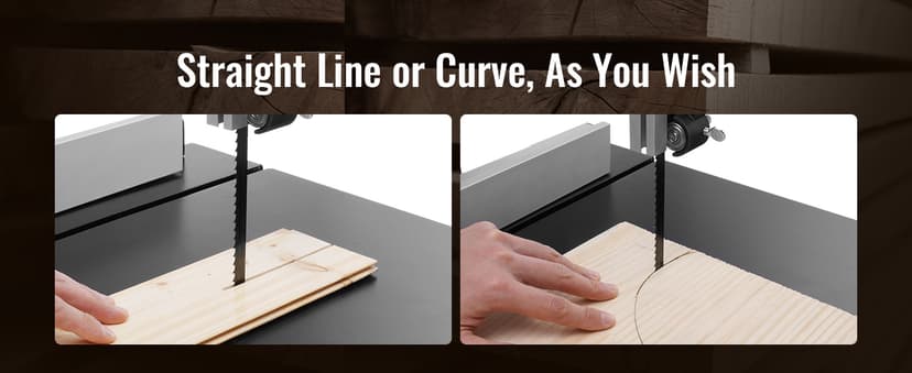 VEVOR Band Saw, 14-Inch, 480-960 RPM Continuously Viable Benchtop Bandsaw, 1100W 1-1/2HP Motor, with Optimized Work Light Workbench Stand Cabinet Assembly and Miter Gauge, for Woodworking Aluminum