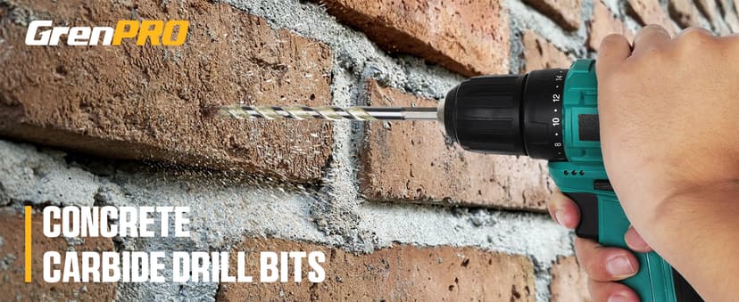 Concrete Drill Bit Set, 8 PCS Masonry Drill Bit Set for Concrete 5/32"-3/8", Industrial Carbide Drill Bits, Shockproof Hex Shank Hammer Drill Bit Set for Cement/Porcelain Tile/Brick/Class/Plastic