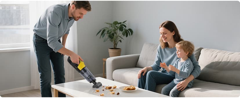 Handheld Vacuum Cordless 1.1 Pounds Car Vac 10000PA Hand Held Vacuums 4-in-1 Hand Vac Cordless Rechargeable HEPA Filter Large Capacity Dust Cup for Car Office Home Pets Hair (Yellow&Black)