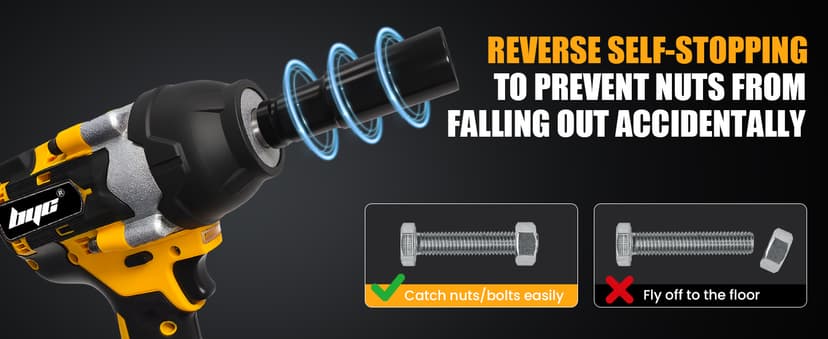 Cordless 1/2 Inch Impact Wrench,1000 N.m(740 Ft-lbs) Brushless High Torque Electric Impact Gun, 3300RPM Power Impact Driver, 2x 4.0AH Li-ion Battery,Charger & 6Pcs Sockets for Car Home DIY Furniture