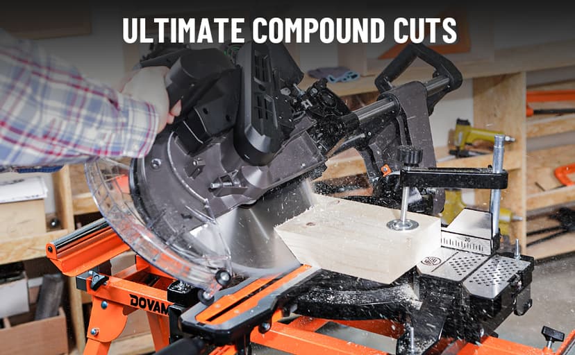 12-Inch Dual-Bevel Miter Saw, Compound Sliding Miter Saw, Ambidextrous Operation, 3800RPM, 4.2 x 13in Cutting Capacity, Laser Guide, 0-45° Bevel & Miter Cut, 9 Positive Stops, 15-Amp Corded