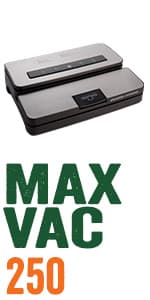 LEM Products MaxVac 1000 Stainless Steel Vacuum Sealer with Removable Bag Holder and Cutter, Silver and Black