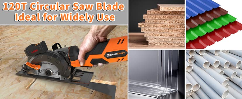 ENERTWIST 4-1/2 Inch 120T Circular Saw Blade 3/8 Inch (9.5mm) Arbor, Pack of 2-Pieces for Plywood, OSB, Paneling and Vinyl Siding Fast and Smooth Cutting Saw Blade