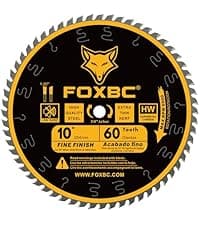 FOXBC 10 Inch Saw Blade 90-Teeth Ultimate Polished Finish Saw Blade for Wood, 5/8-Inch Arbor
