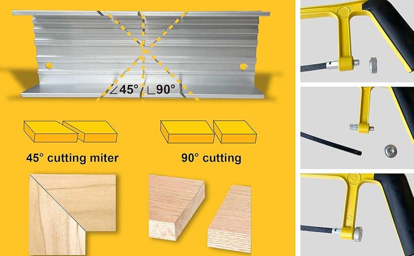 6-inch Mini Hacksaw and Miter Block Set - 150 mm Cutting Hand Saw with Bi-metal Blade