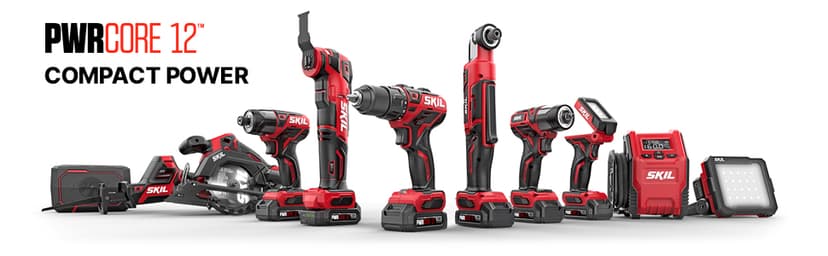SKIL PWR CORE 12 Brushless 12V 1/4 Inch Hex Right Angle Impact Driver Includes 2.0Ah Lithium Battery and PWR JUMP Charger - RI574502