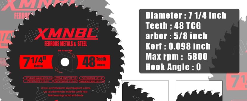 7 1/4 Inch Metal Cutting Saw Blade,Replace for Diablo D0748CF 7 1/4 Inch Metal and Stainless Steel Cutting Saw Blade,Compatible with 7-1/4 Inch Circular Saw,Cermet Carbide,5/8" Arbor,5X Longer Life