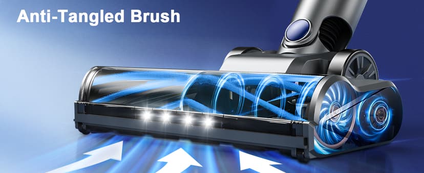 Cordless Vacuum Cleaner, Stick Vacuum Cleaners with 150AW Powerful Suction, Tangle-Free Tech for Home with LED Display for Carpet Hardwood Floor Pet Hair Car Cleaning