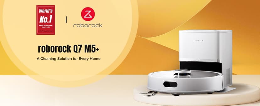 roborock Q7 M5+ Robot Vacuum and Mop, Upgraded from Q5 Max+, 7 Weeks Self-Emptying, 10000Pa Suction, Dual Anti-Tangle System, for Pet Hair & Carpet, PreciSense LiDAR Navigation, App Control, White